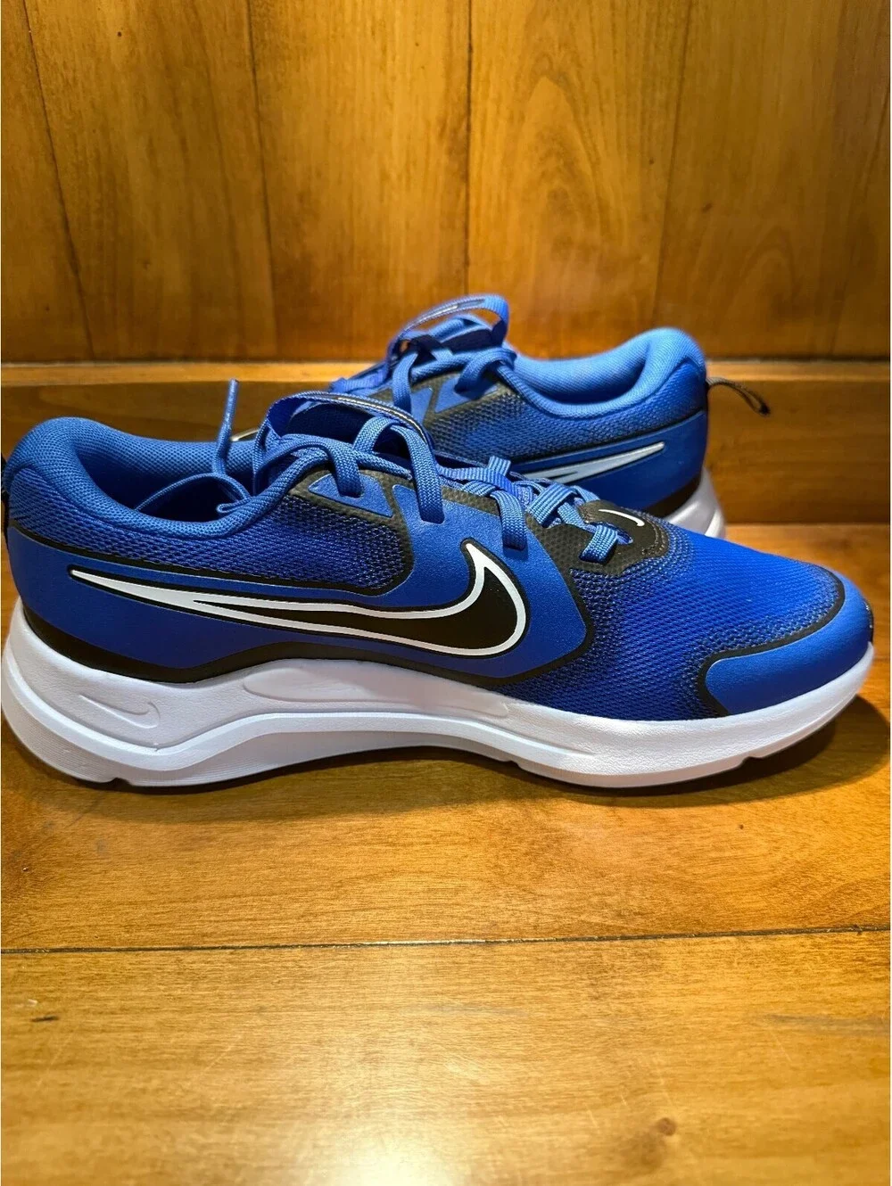 New Nike Comic Runner Hyper Sneakers Royal Blue/White Youth Size 7